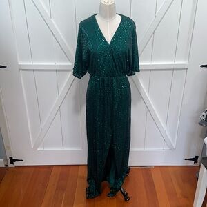 BalticBorn Sequin Green Maxi Dress